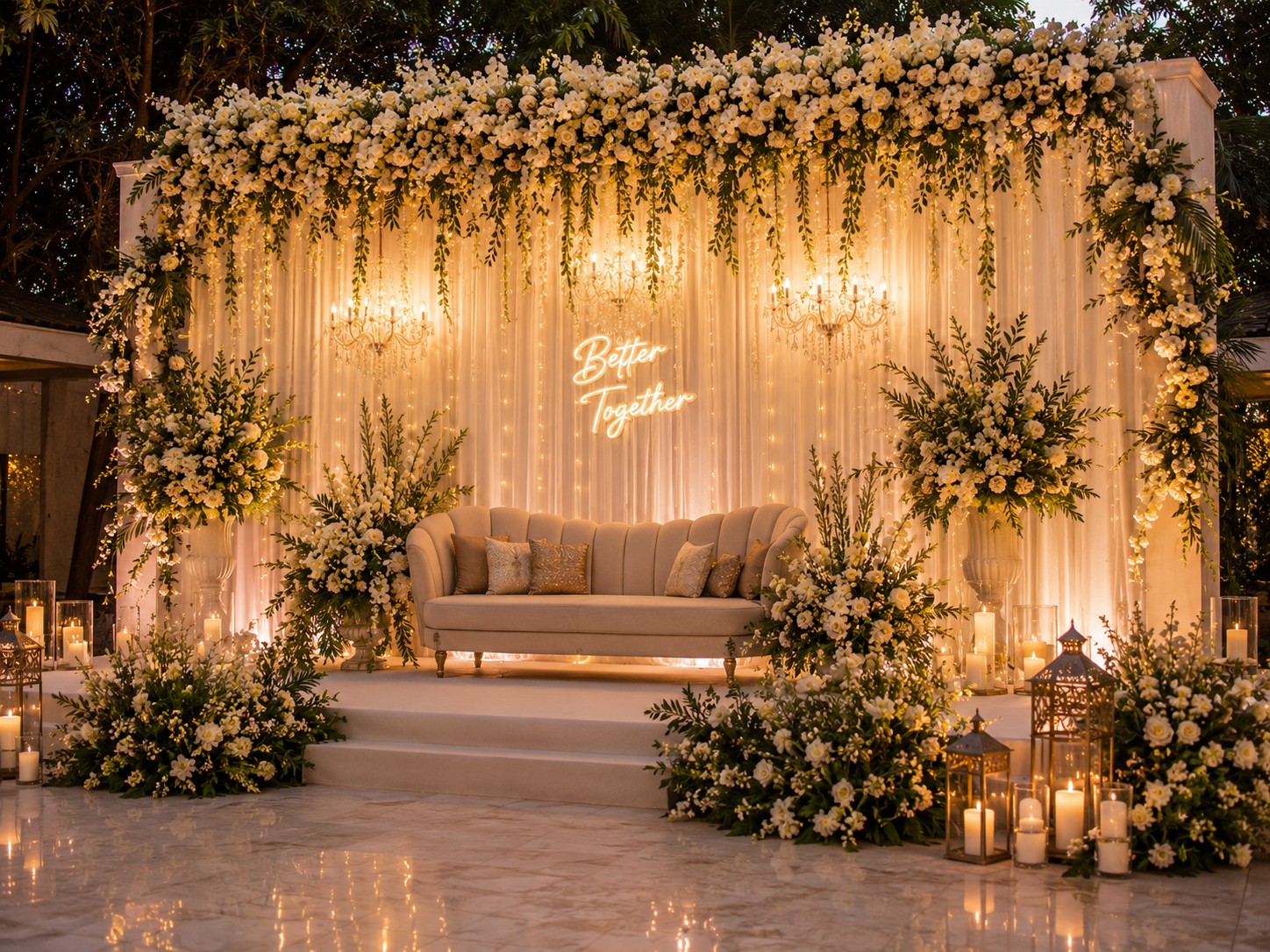 Stage backdrop wholesale flower supply from Gayatri Flowers Suppliers Shirdi Maharashtra