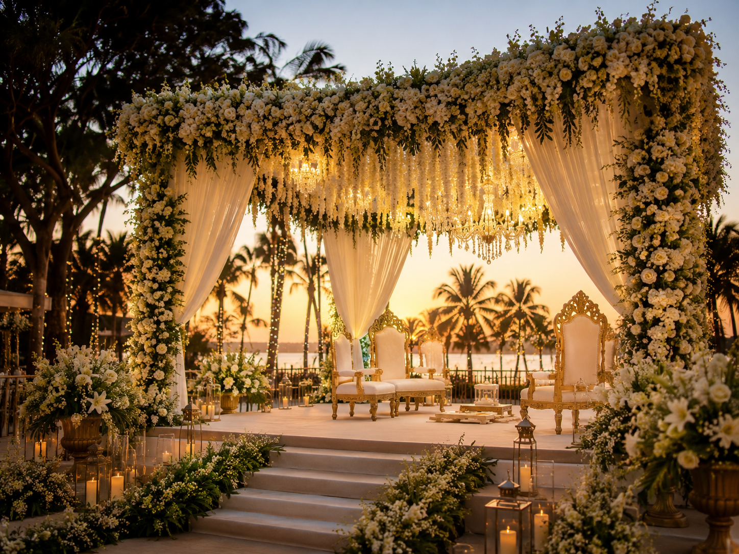 Bulk wedding flower supply — marigold, rose, chrysanthemum for mandap decoration, Shirdi Maharashtra